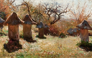Beehives in the Ukraine [1895] by Jan Stanislawski [1860–1907]